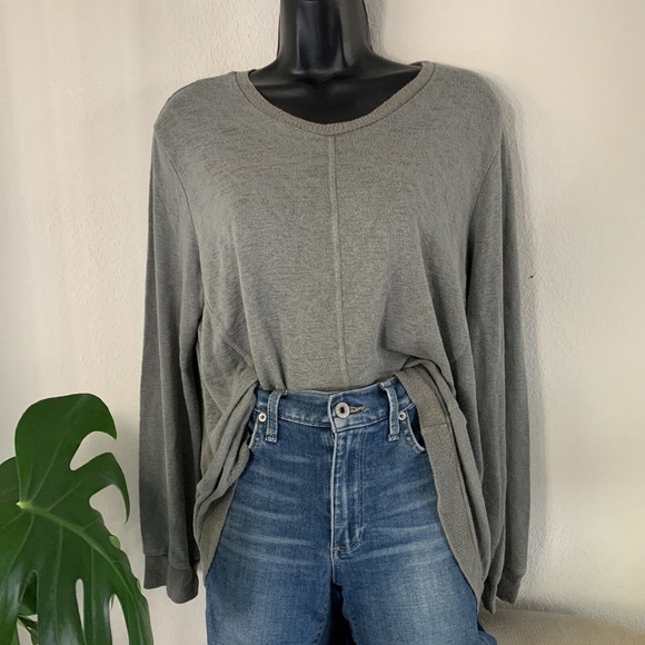 Anthropologie Tops - Anthropologie Sleep Till Noon Breezy Sunday Tunic Top M Moss Green Long Sleeve
